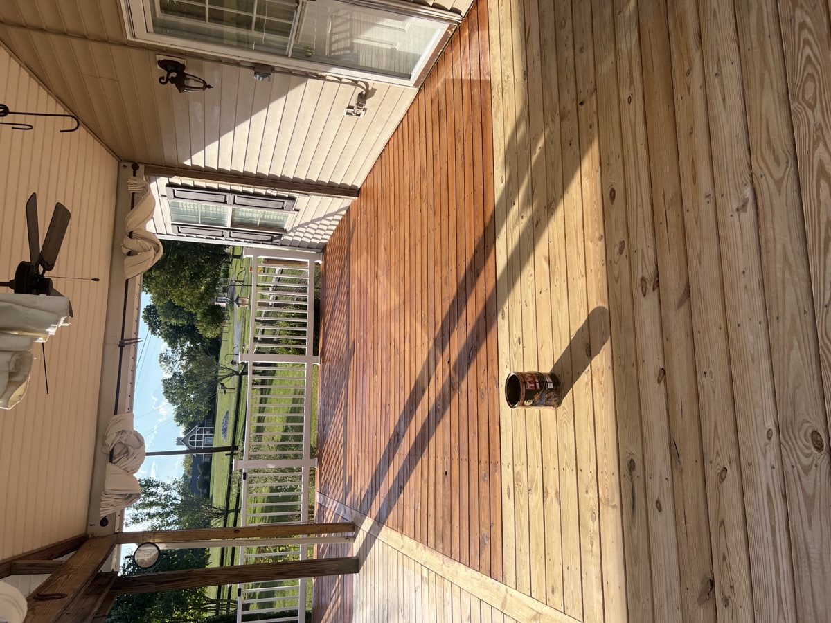 Deck staining project by Rock's Painting in the Tri-Cities