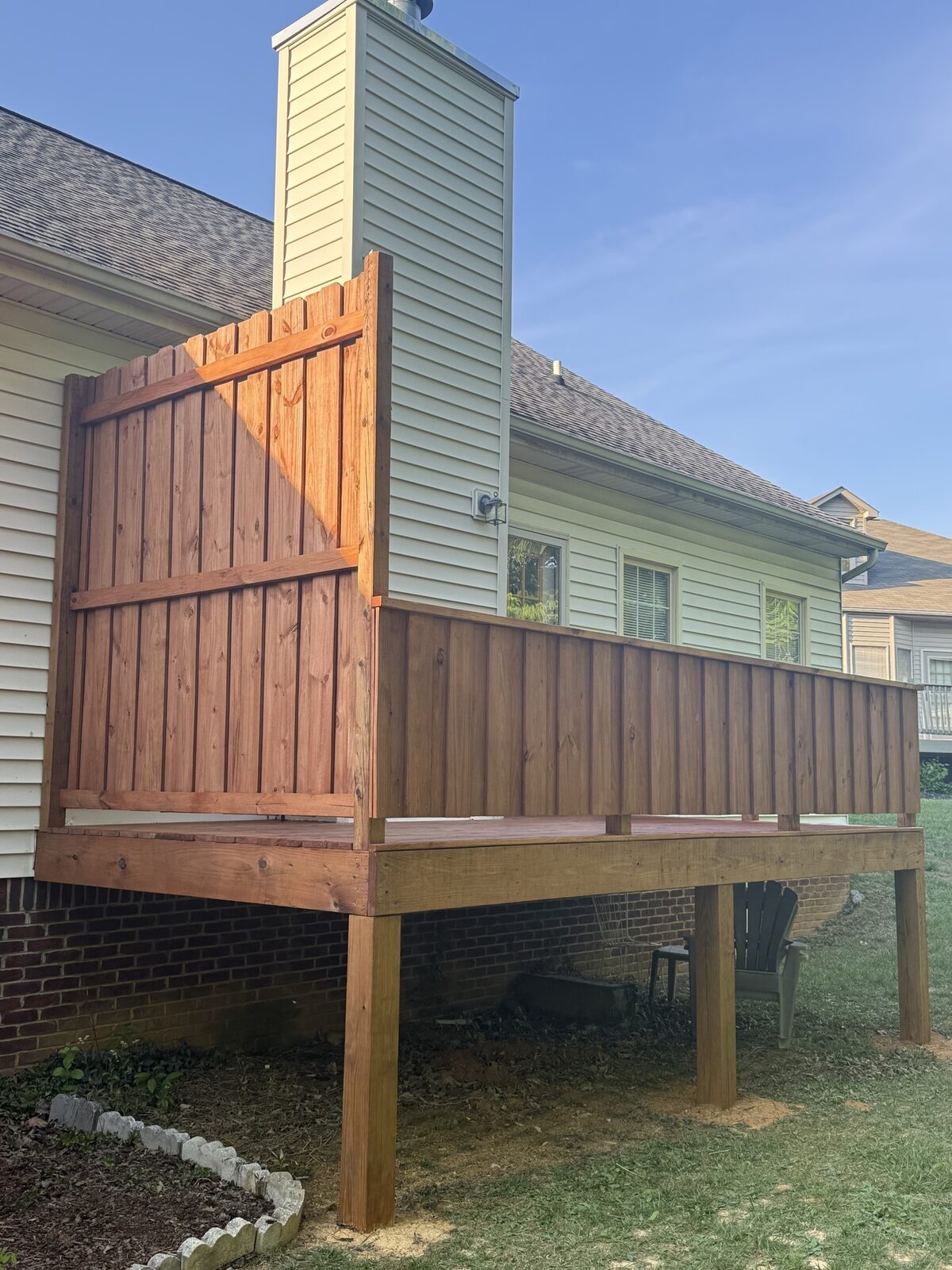 Deck staining project by Rock's Painting in the Tri-Cities